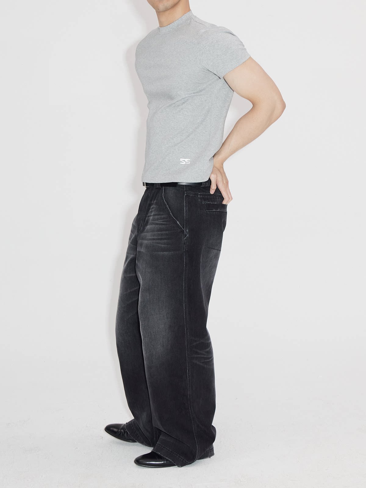 Asymmetrical Flap Jeans