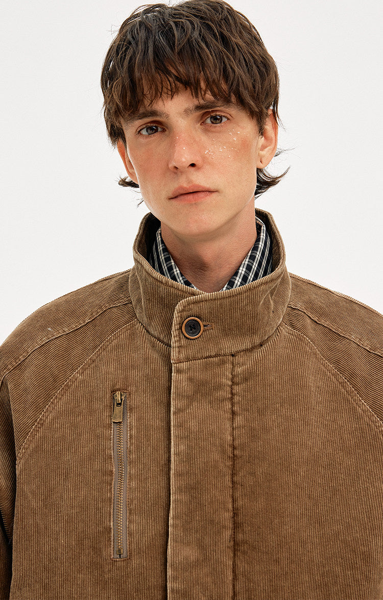 Stand Collar Corduroy Jacket