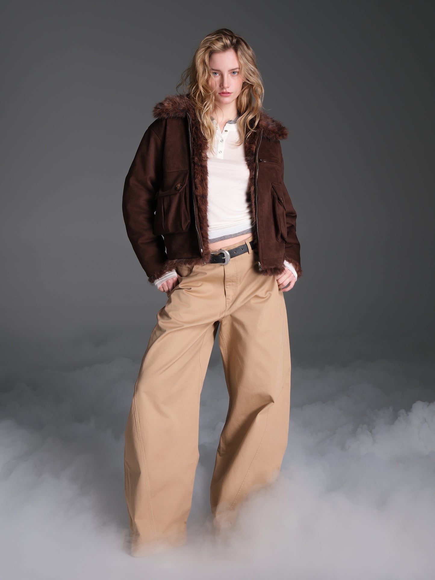 Wide leg casual pants