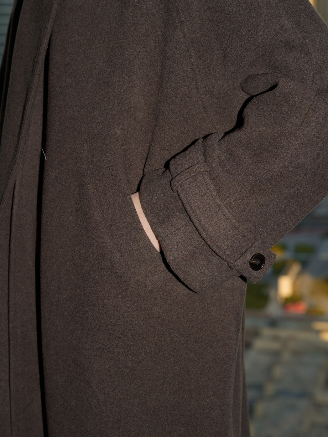 Stand Collar Wool Coat