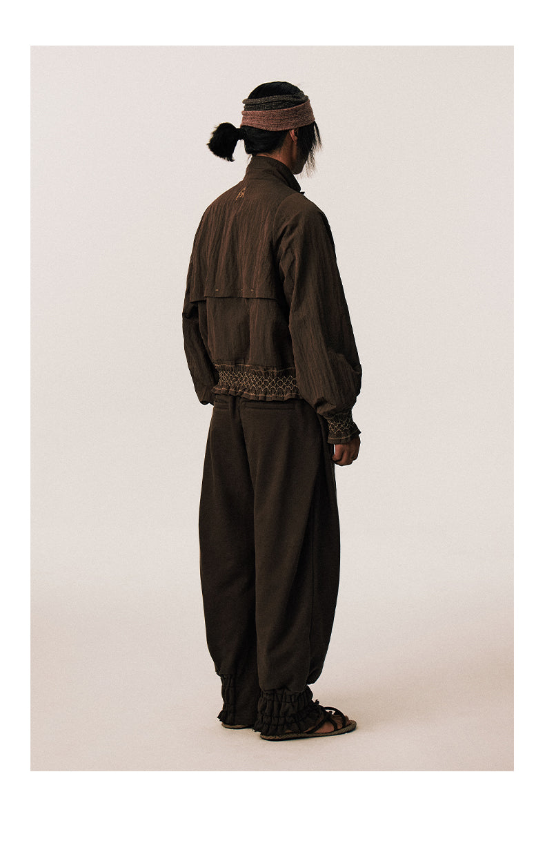 Pleated Gathered Nylon Jacket