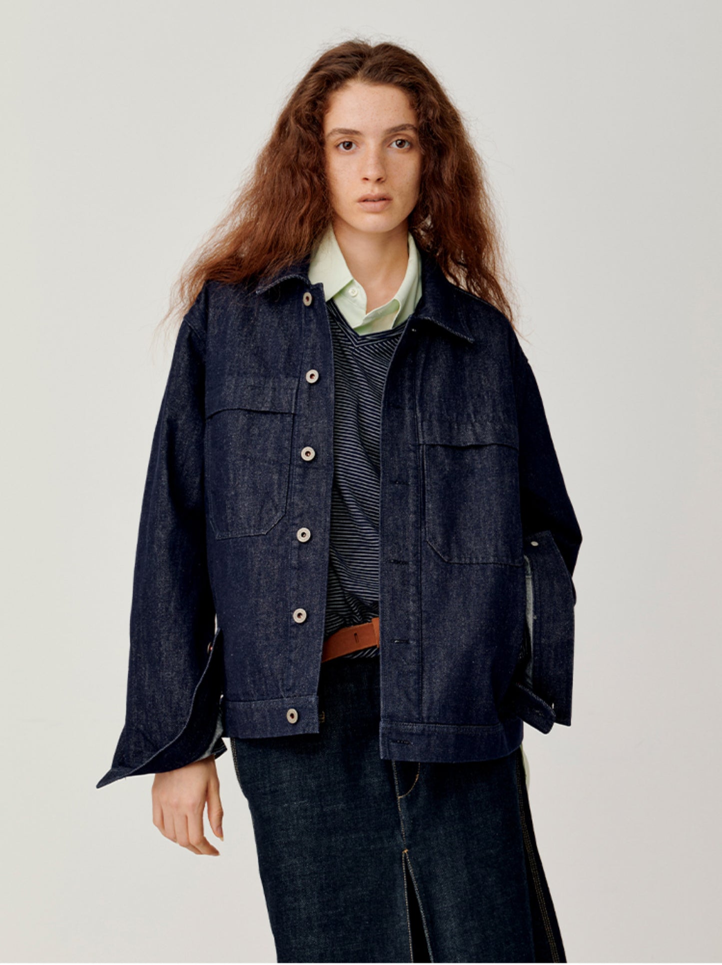 Double patch pocket denim jacket
