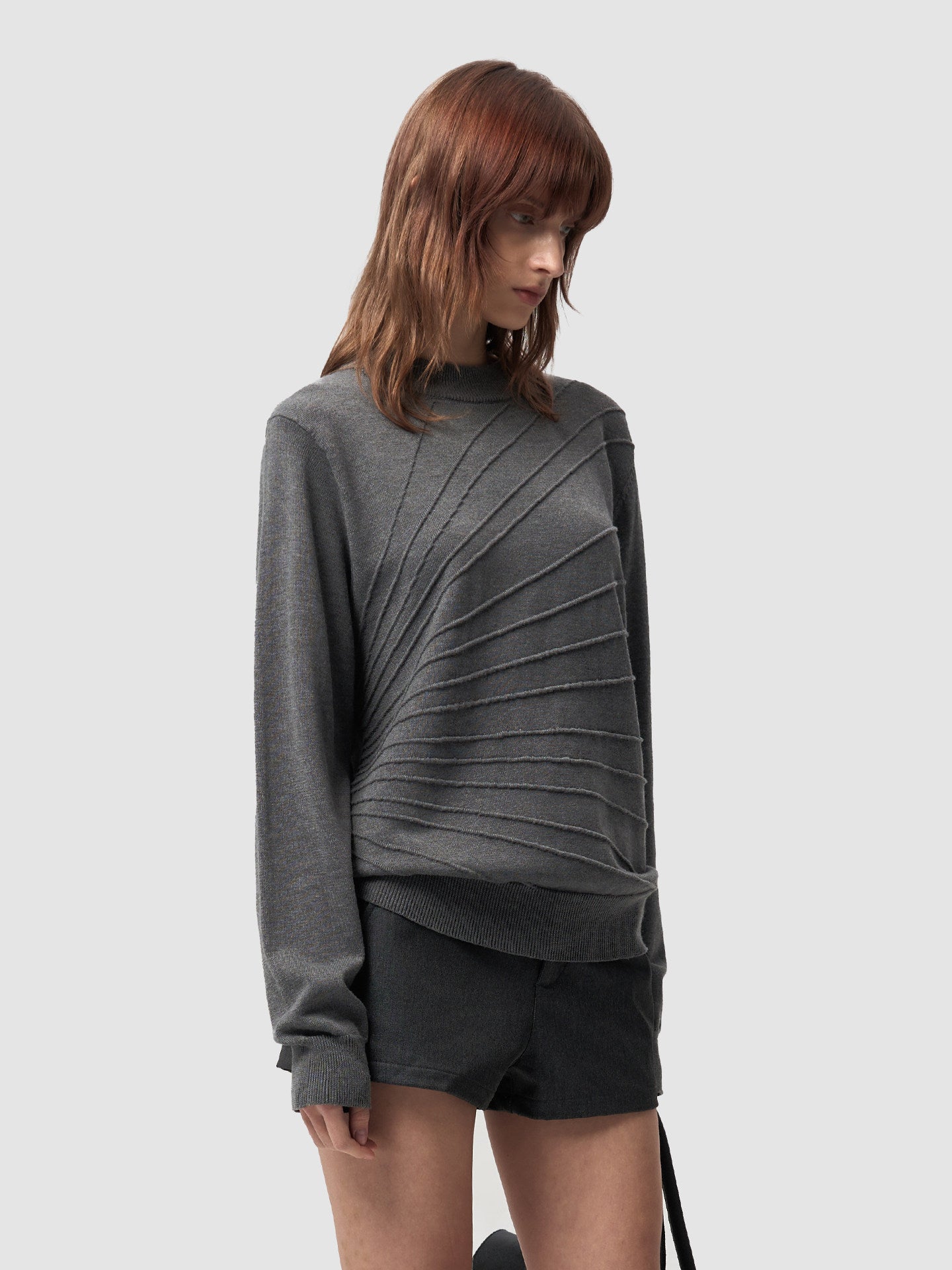 Mid-Neck Knit Shirt