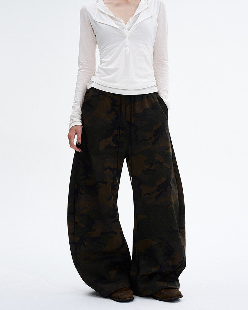 Fleece-lined Camouflage Casual pants
