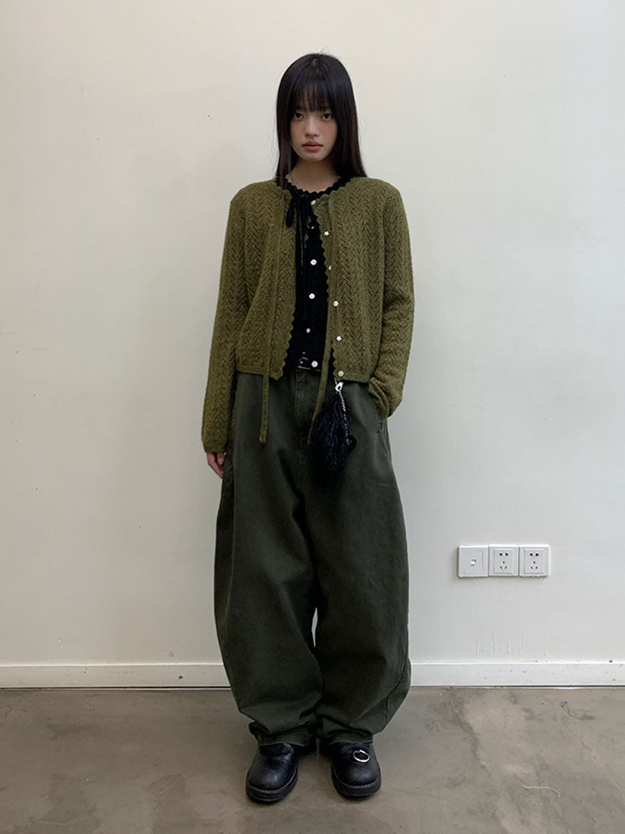 Scimitar Cut Wide Casual Pants