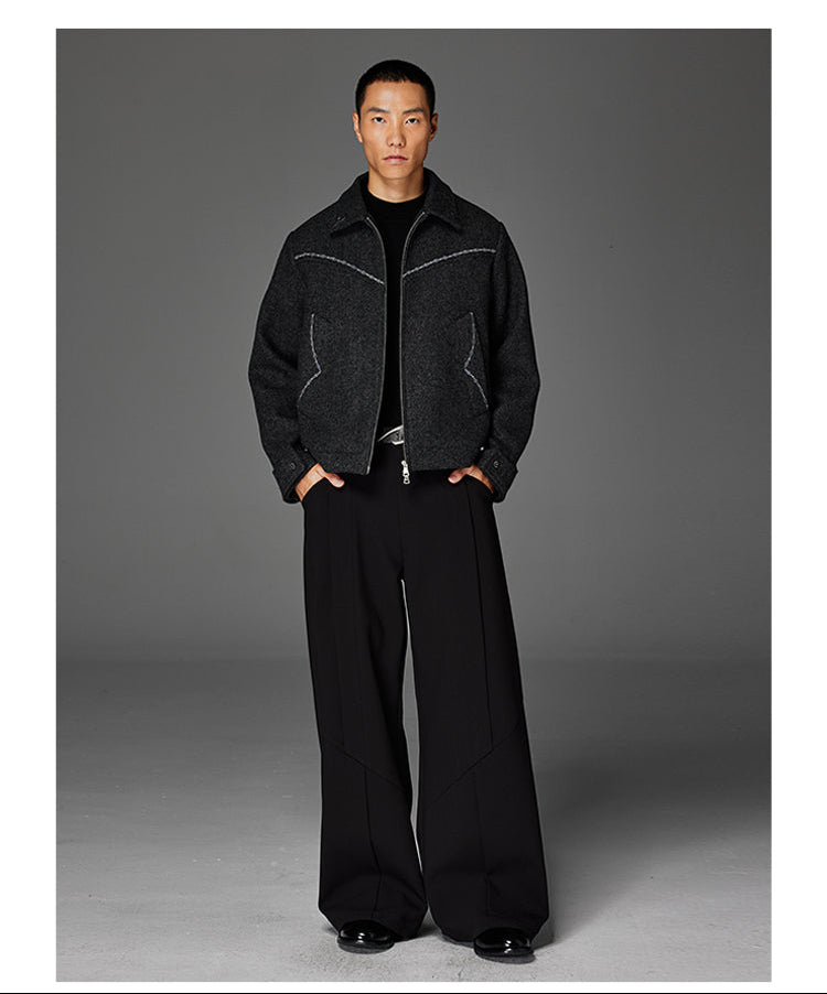 Short Style Wool Blend Jacket