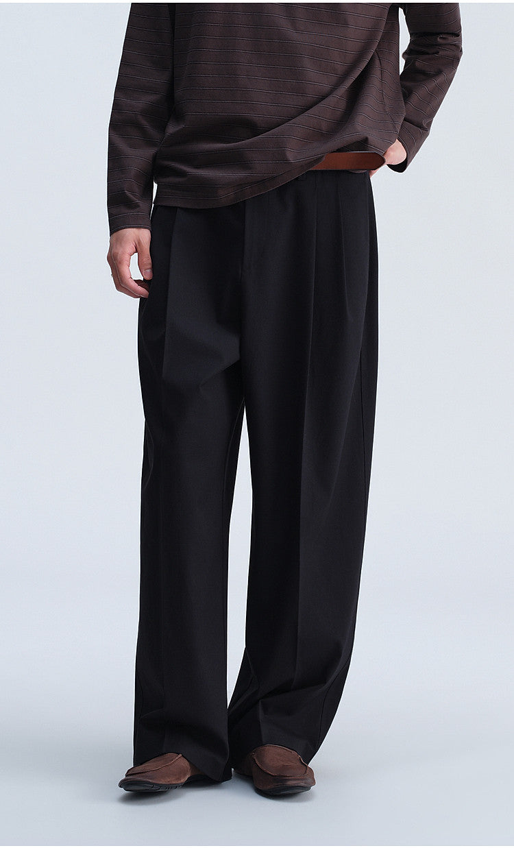 Vintage-Cut Drape Blend Casual Pants