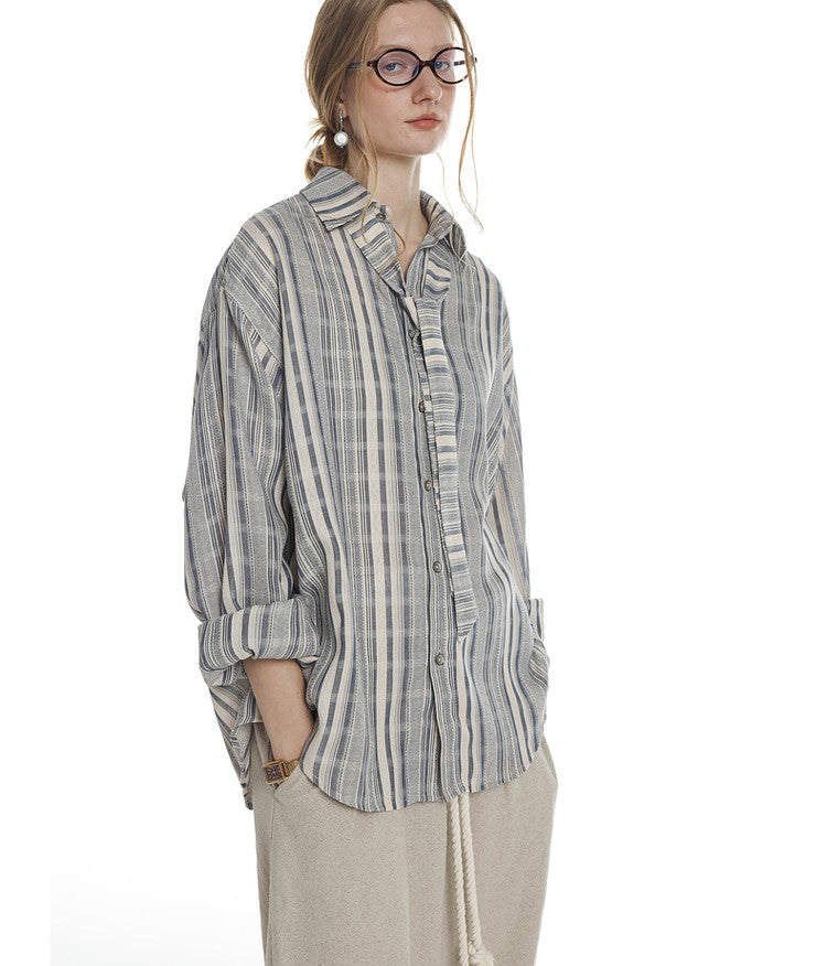 High Intelligence Loose Stripe Shirt