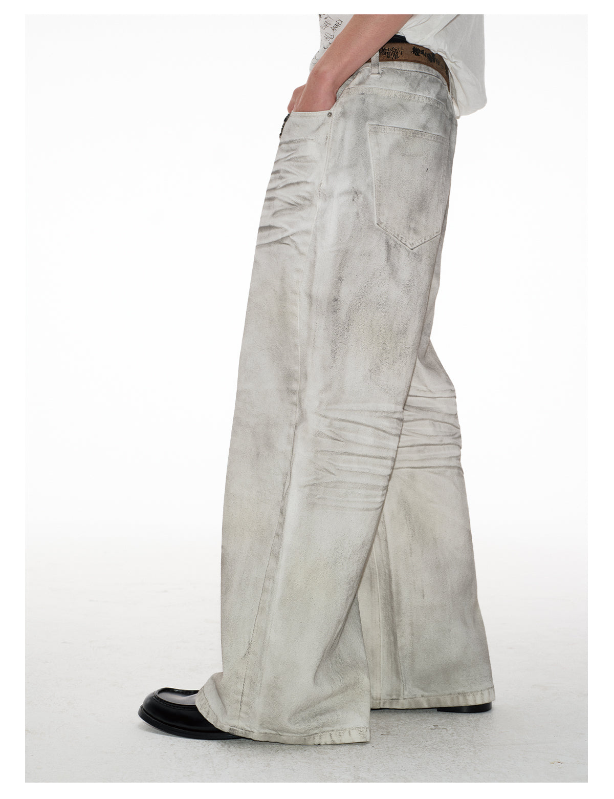Dirty Dye Process Wide Leg Pants
