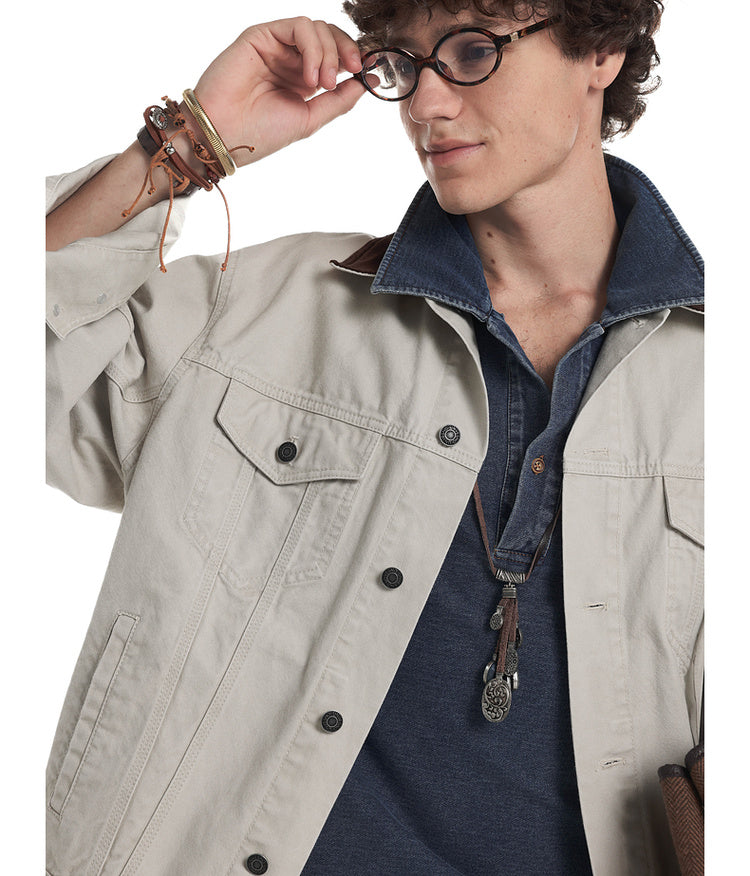 Contrast Color Denim Jacket