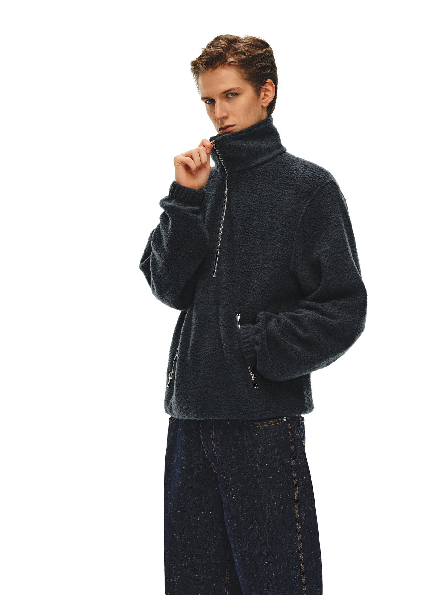 Half-Zip Pullover Wool Shirt