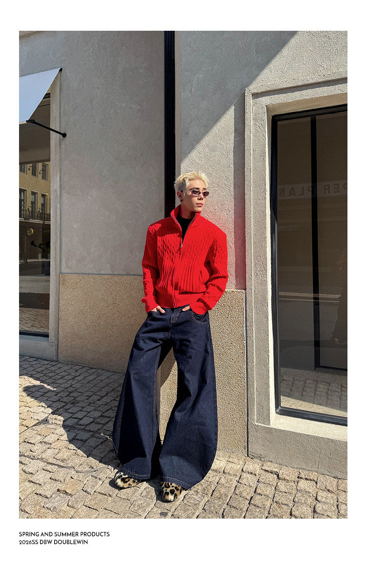 Curved-leg jeans