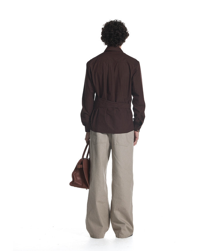 Vintage-style distressed finish shirt