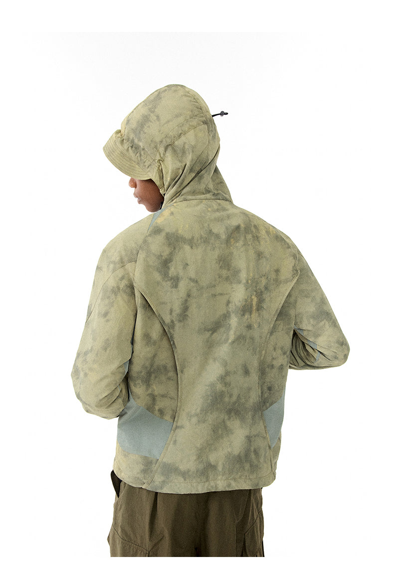 Tie-dye sun protection hooded jacket