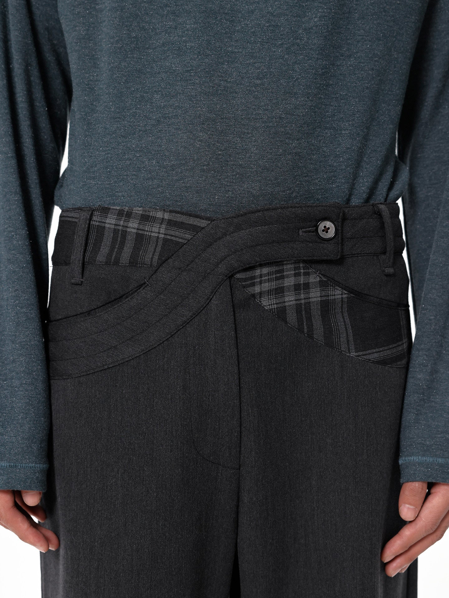 Checkered Straight-Leg Pants