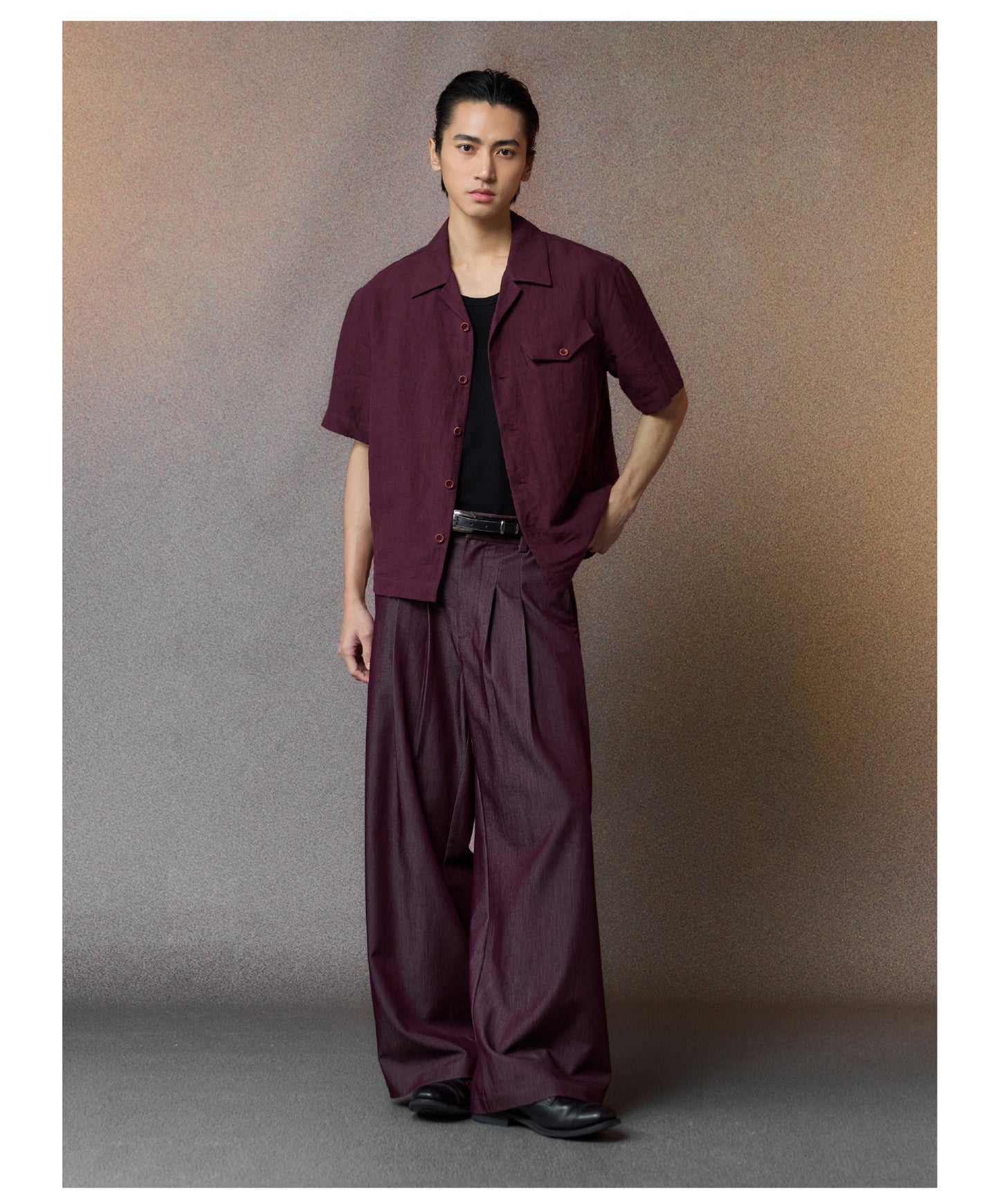 Irregular Silhouette Cuban Collar Shirt