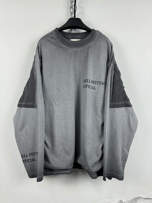 Washed Damaged Long Sleeved T-Shirt