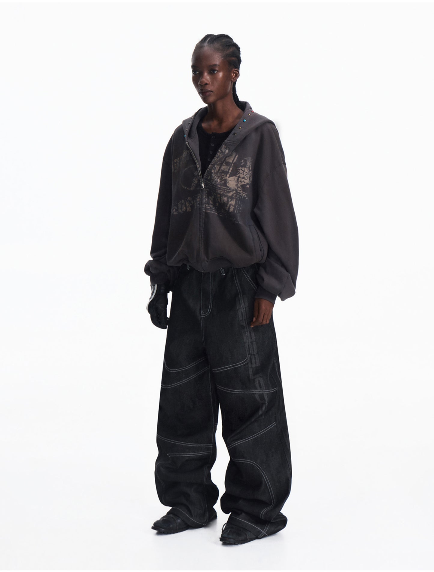 Zip-Up Hooded Sweatshirt