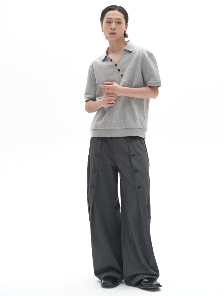 Offset Button Offset Button Polo Shirt – ULTIMUS