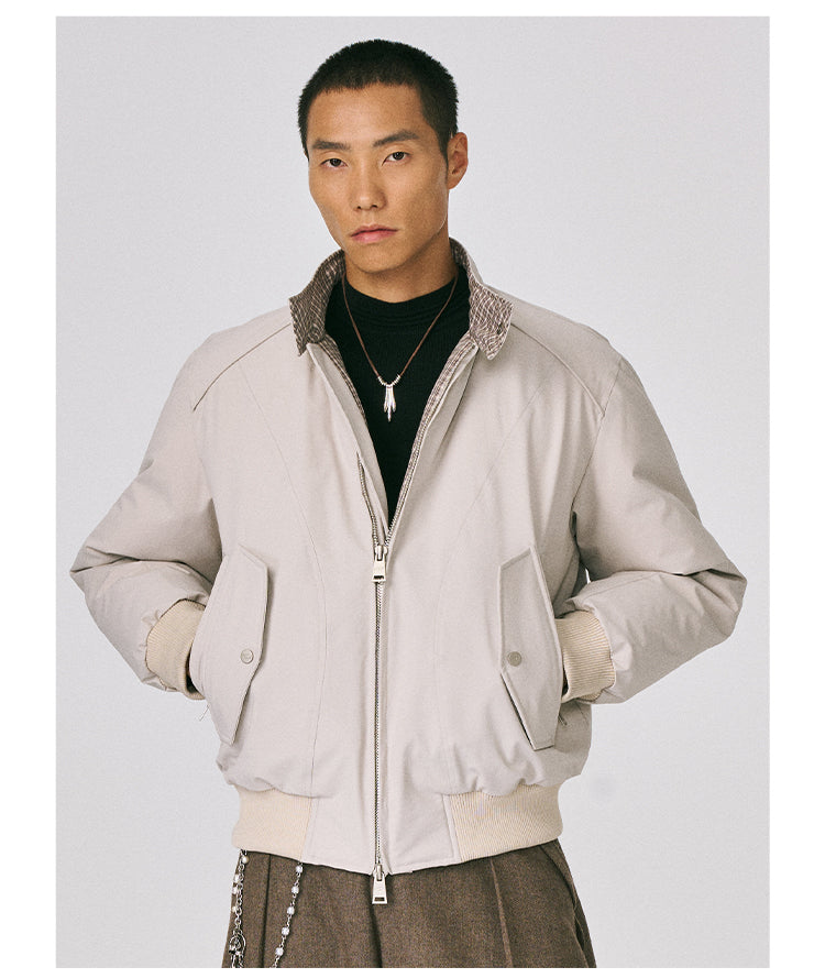 Harrington Check Pattern Down Jacket