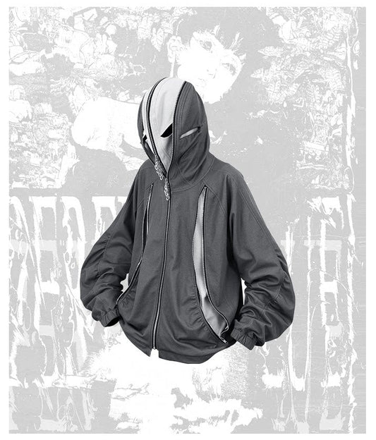 Sweatshirt with Multi-Zip Pulls