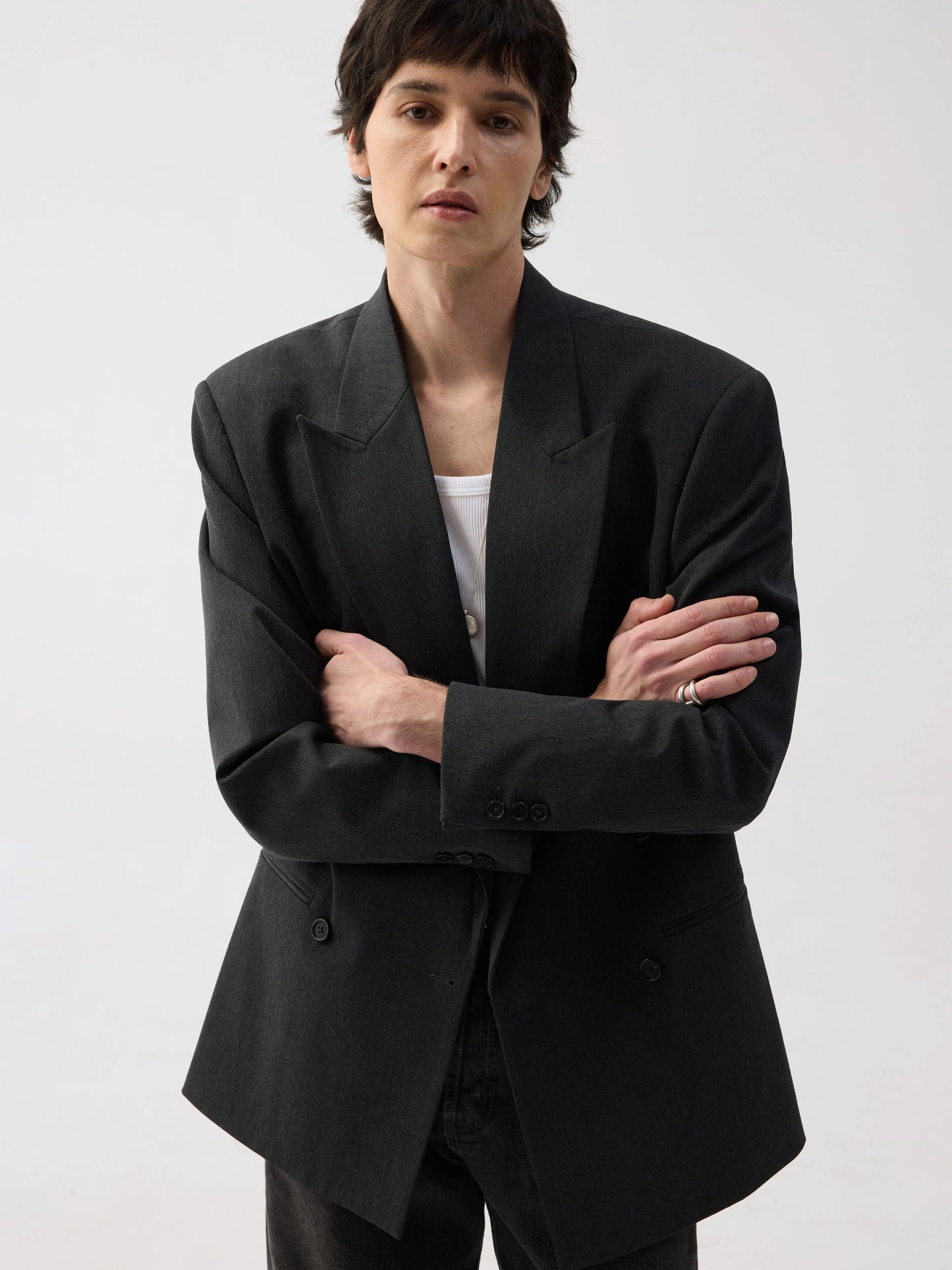 Double-breasted suit jacket