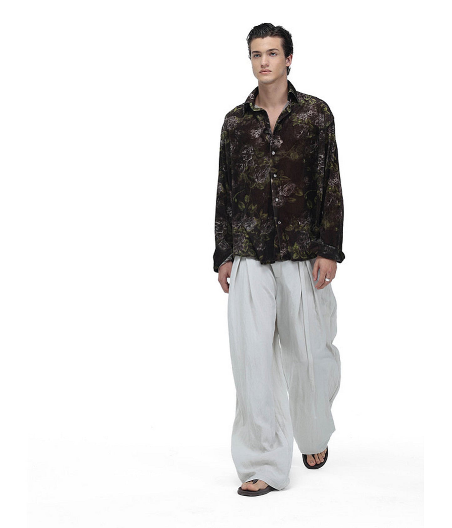 Retro-Style Floral Print Shirt