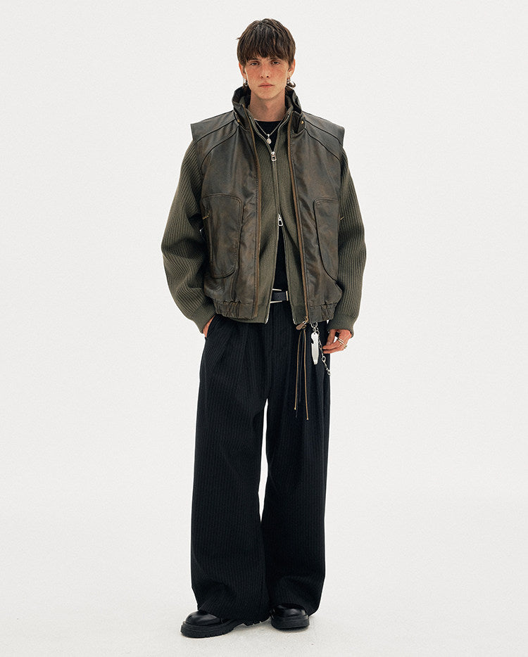 Deconstructed Design Leather Vest