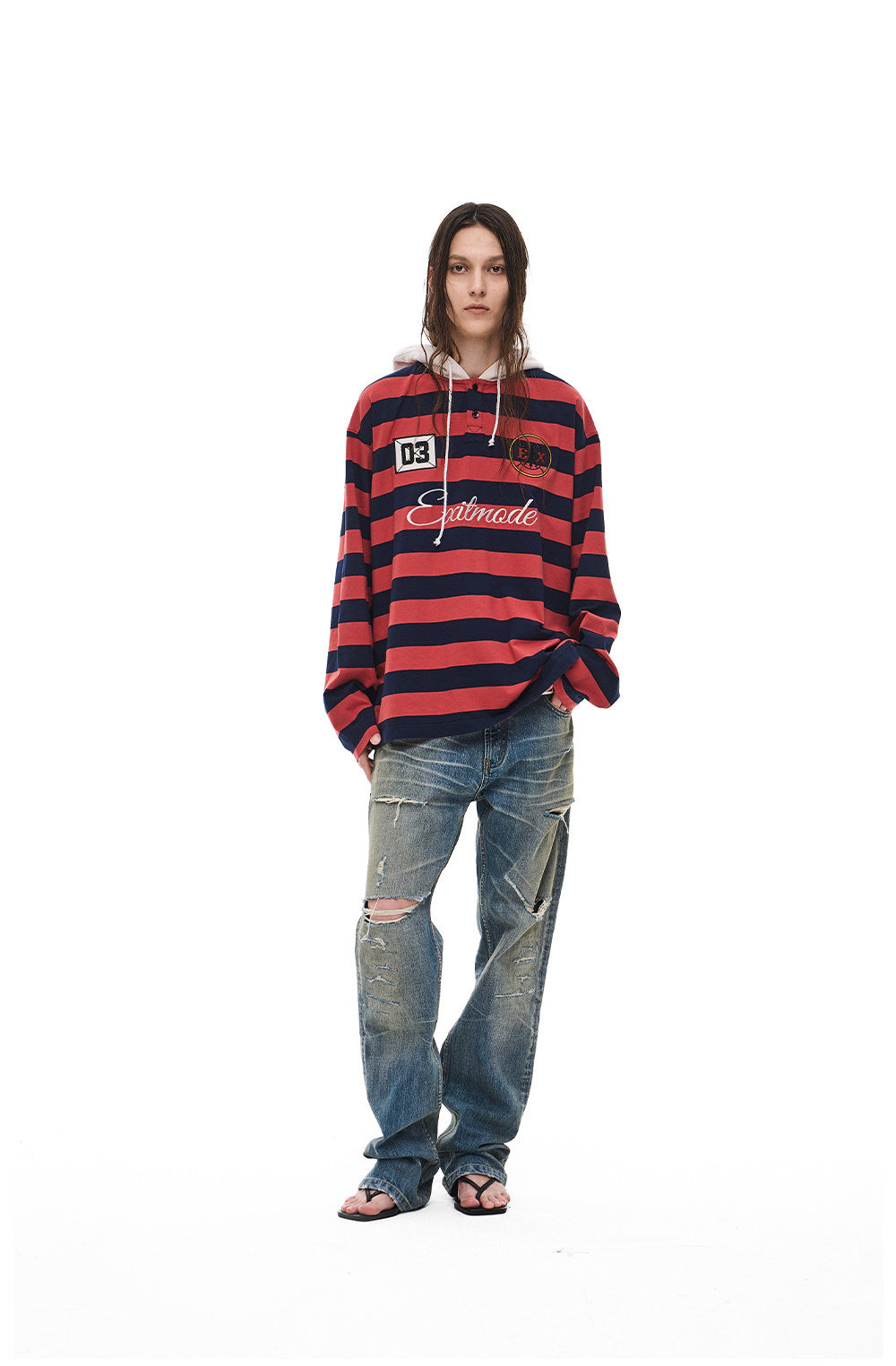 Casual Embroidered Hooded T-Shirt