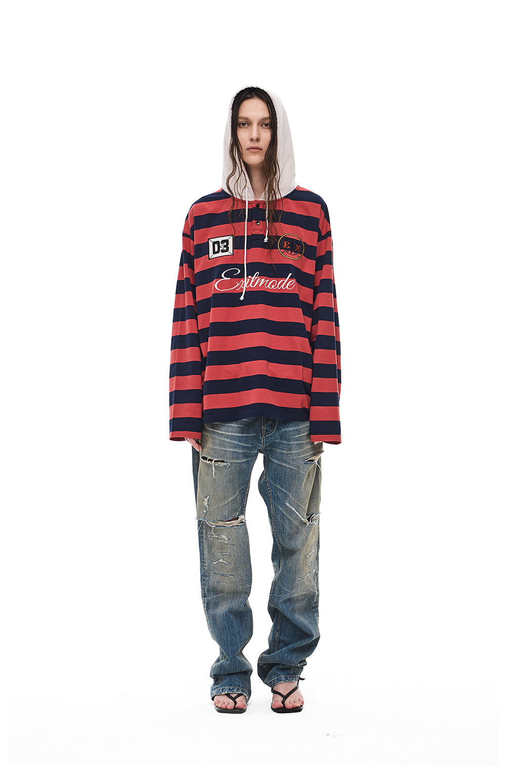 Casual Embroidered Hooded T-Shirt