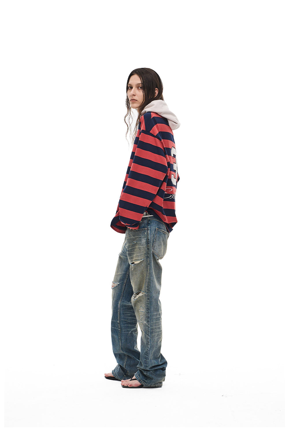 Casual Embroidered Hooded T-Shirt
