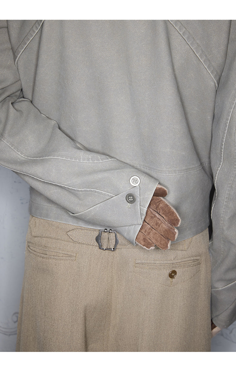 Smoke-Washed Leather Jacket