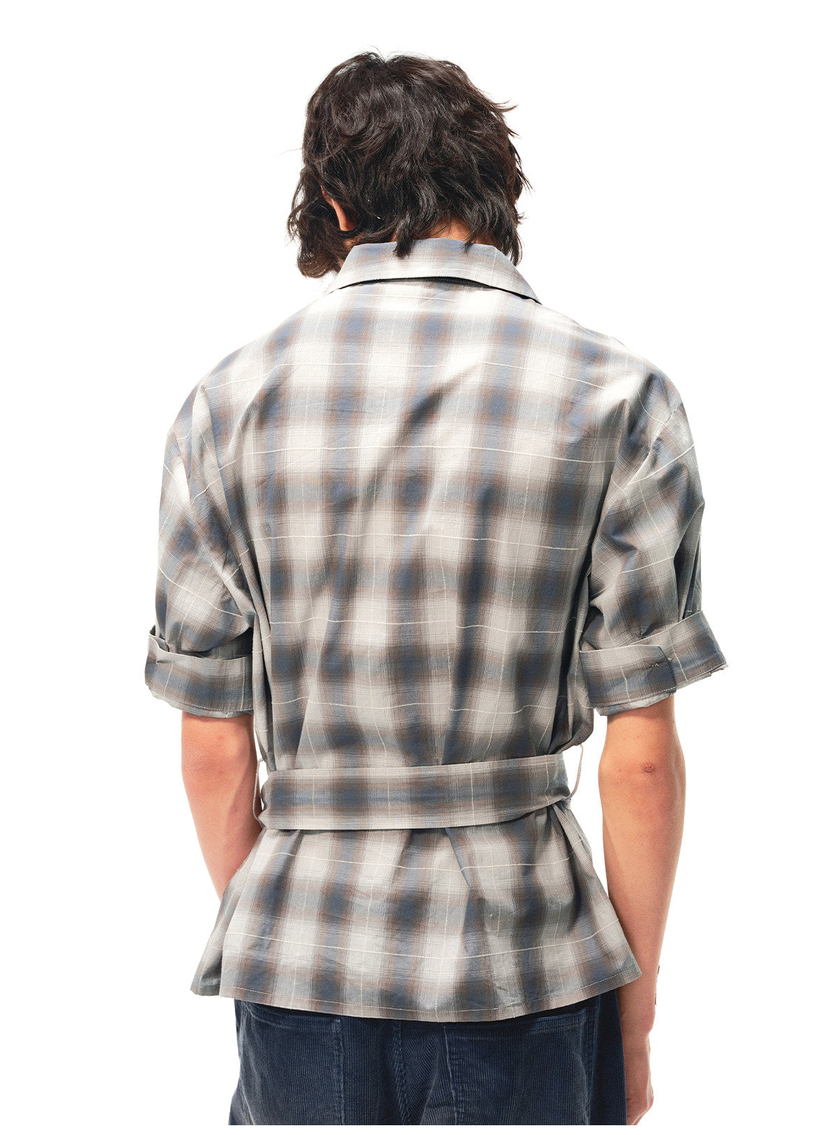 Checkered Shirt with Detachable Belt