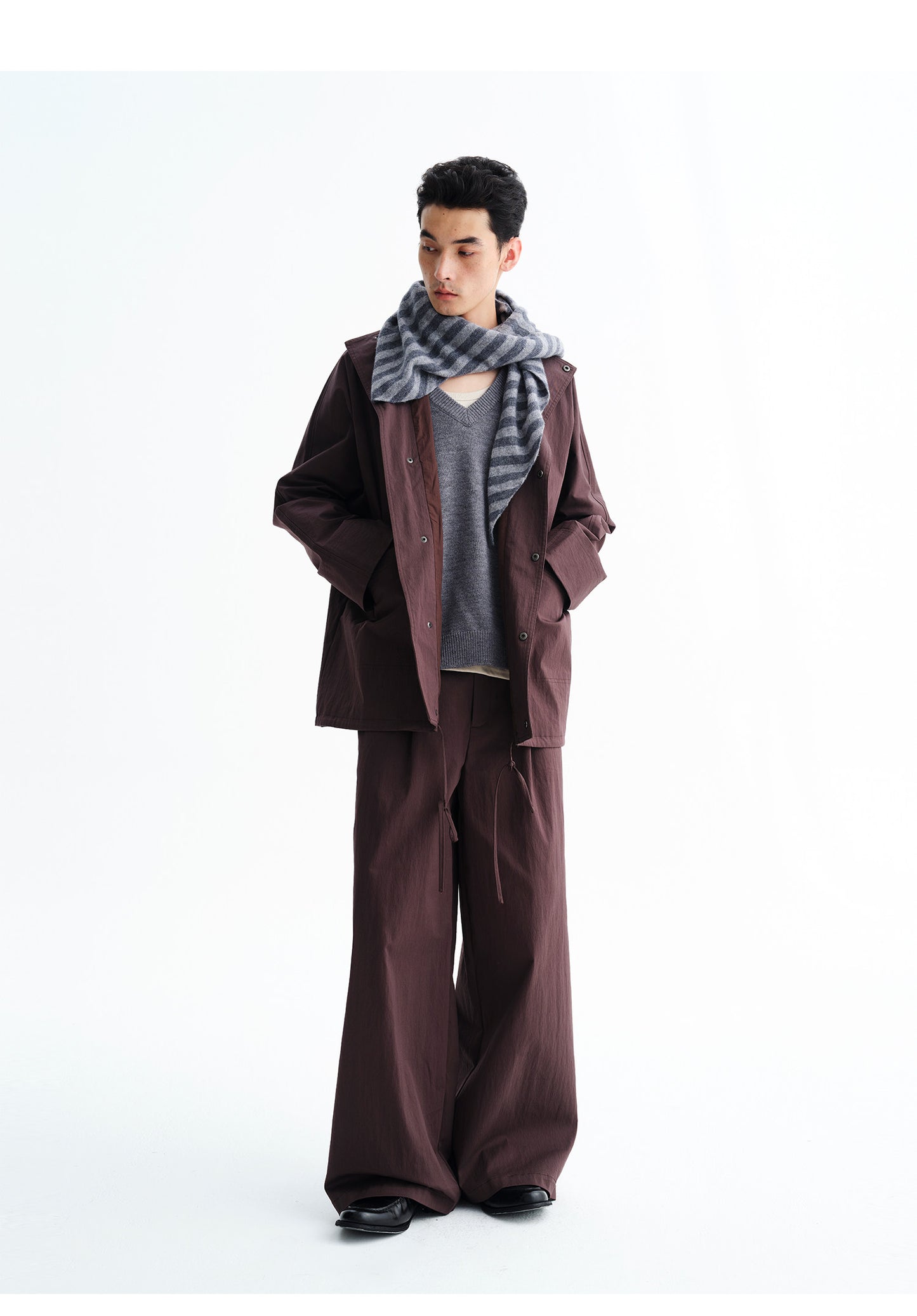 Relaxed wide-leg casual pants