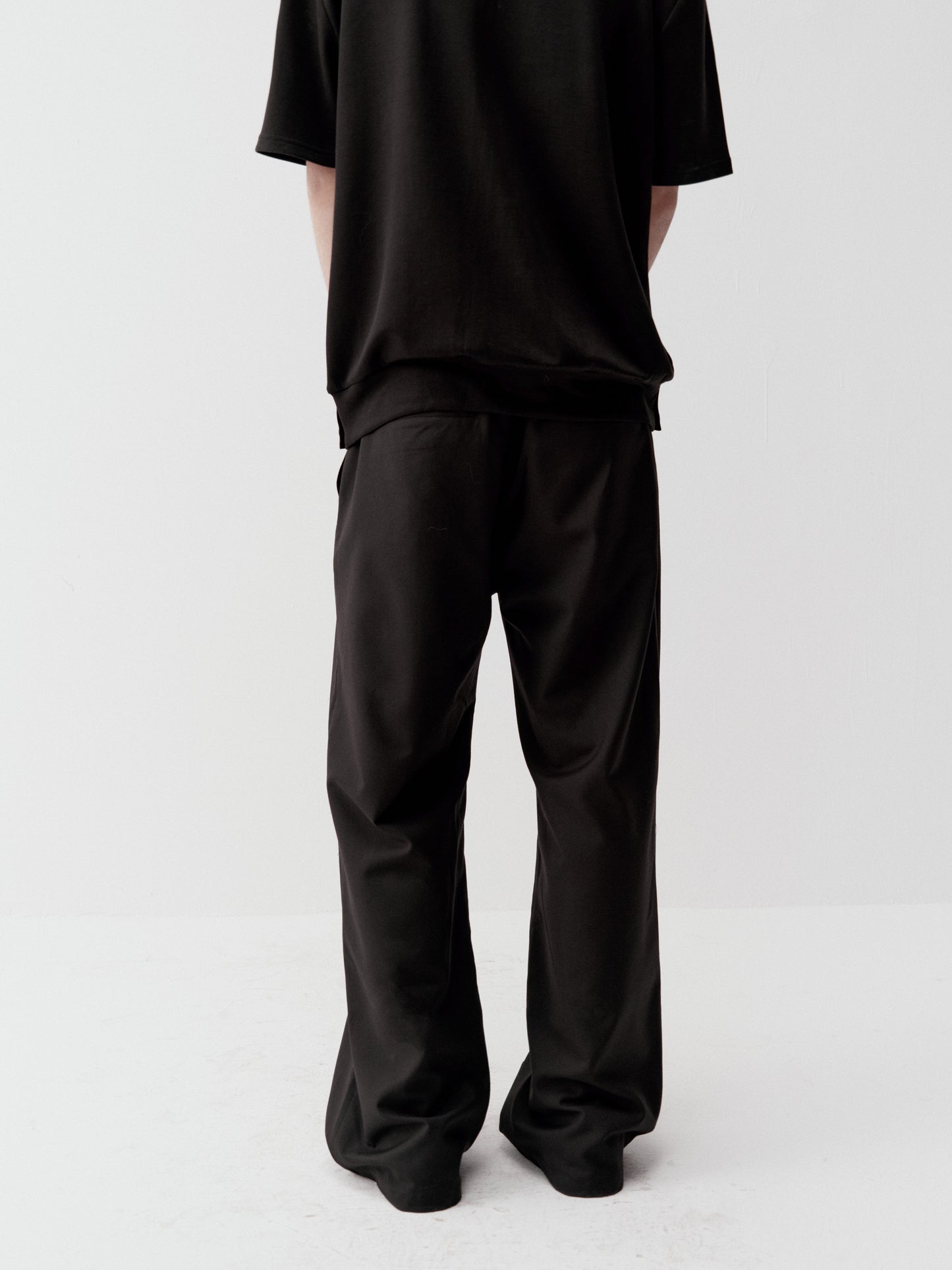 Inner-Work Pleated Wide-Leg Pants