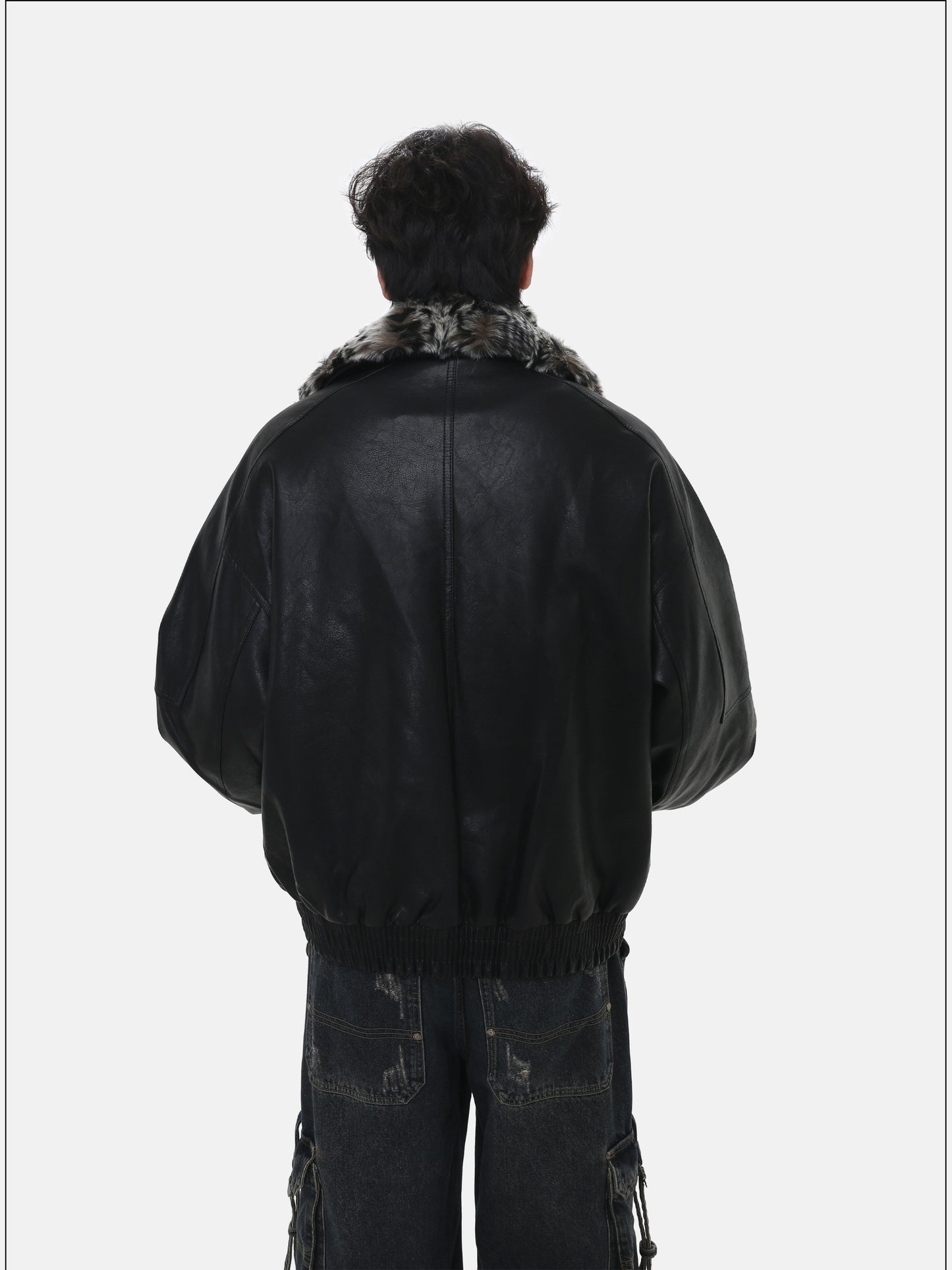 Unisex Short Quilted PU Leather Jacket