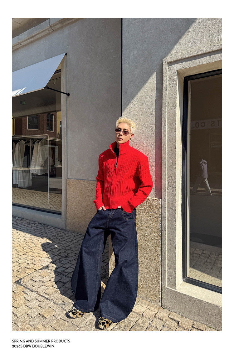 Curved-leg jeans