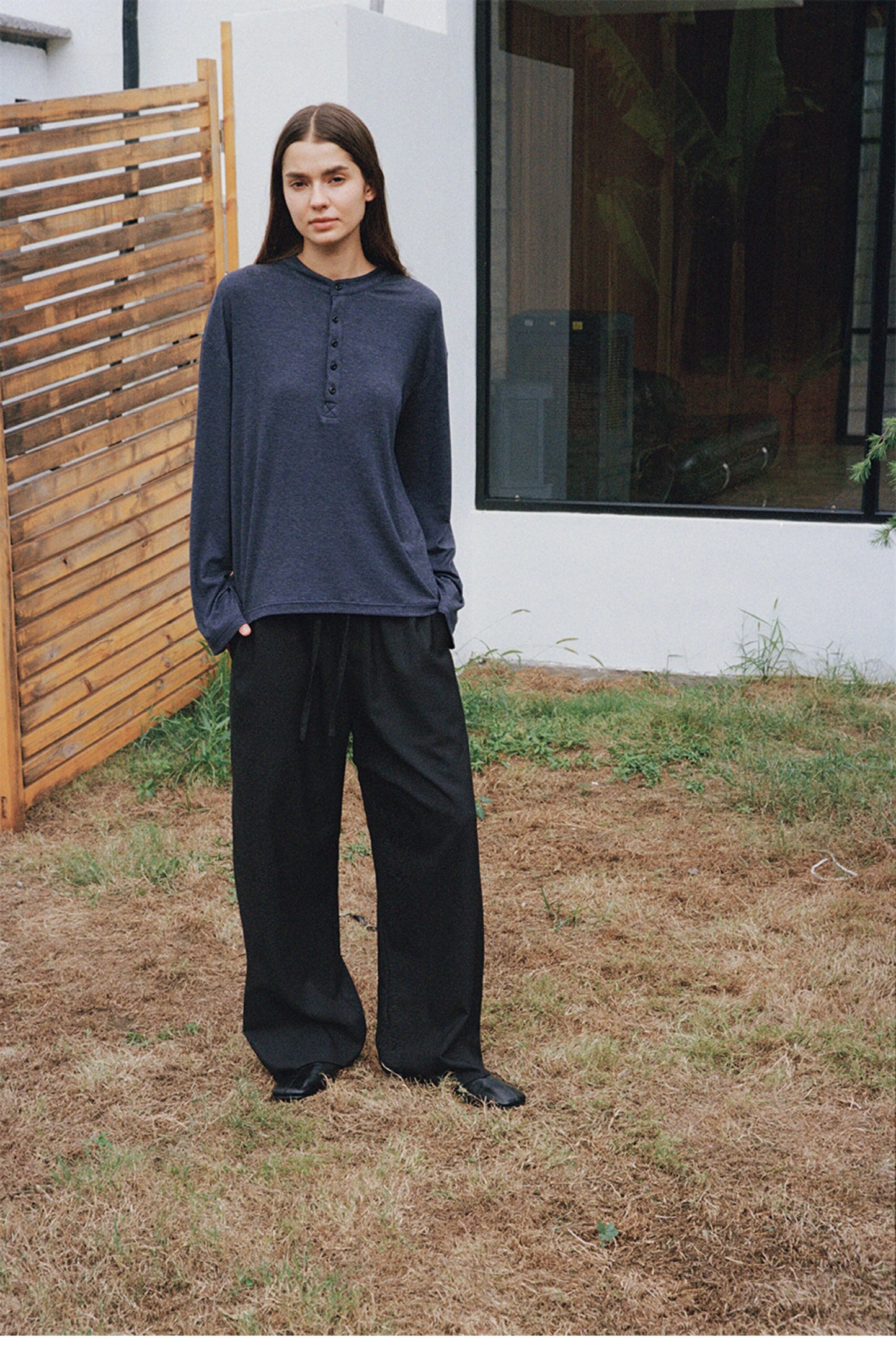 Drawstring Wide-Leg Pants
