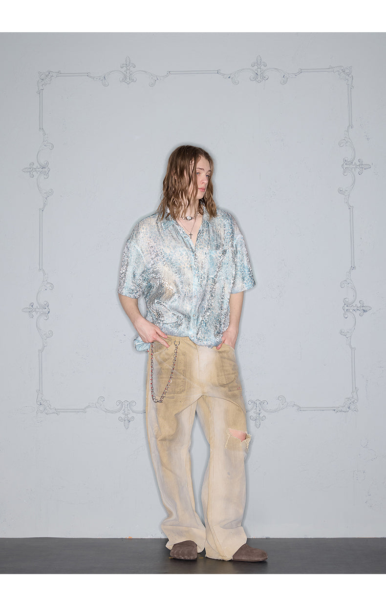 Shiny Wrinkle Finish Shirt