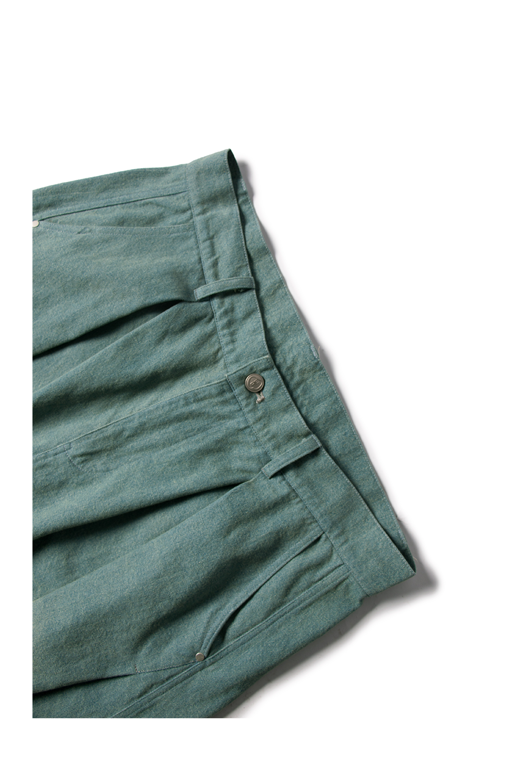 Leg Pleats Washed Jeans