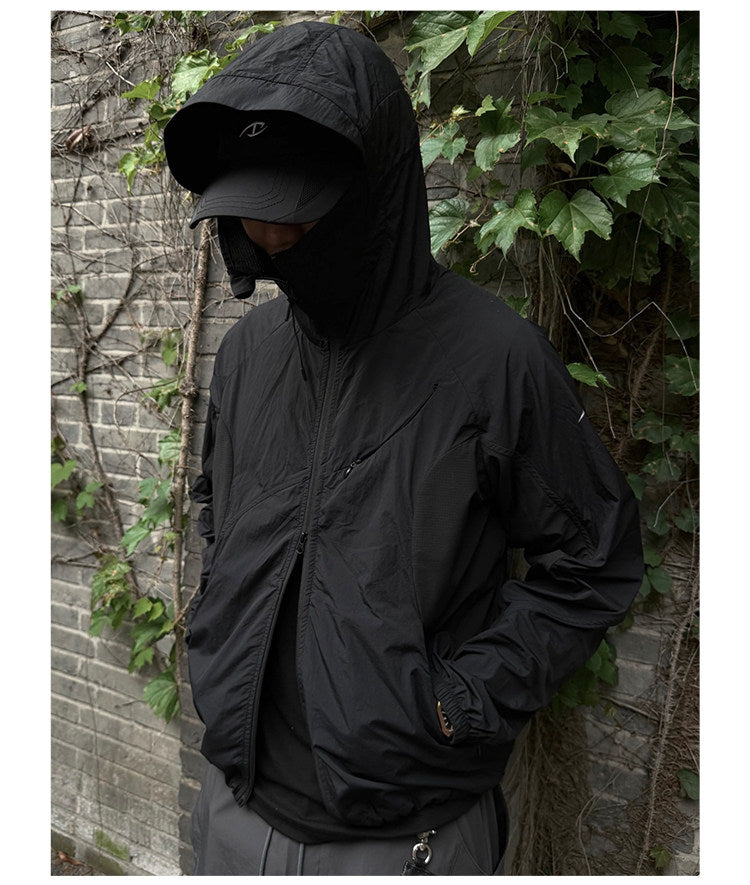 Lightweight breathable jacket with a hood