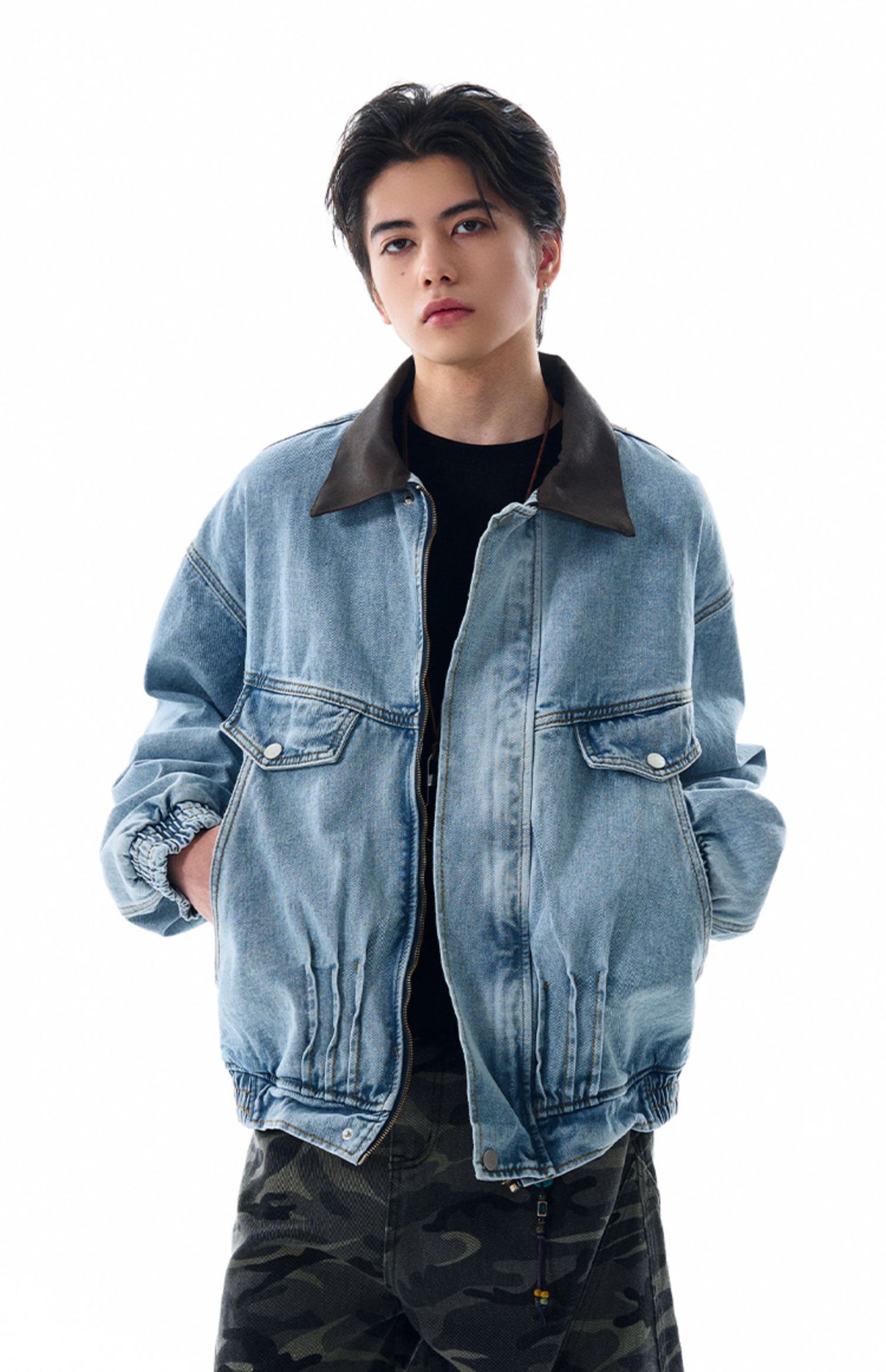 Niche Design Washed Denim Jacket