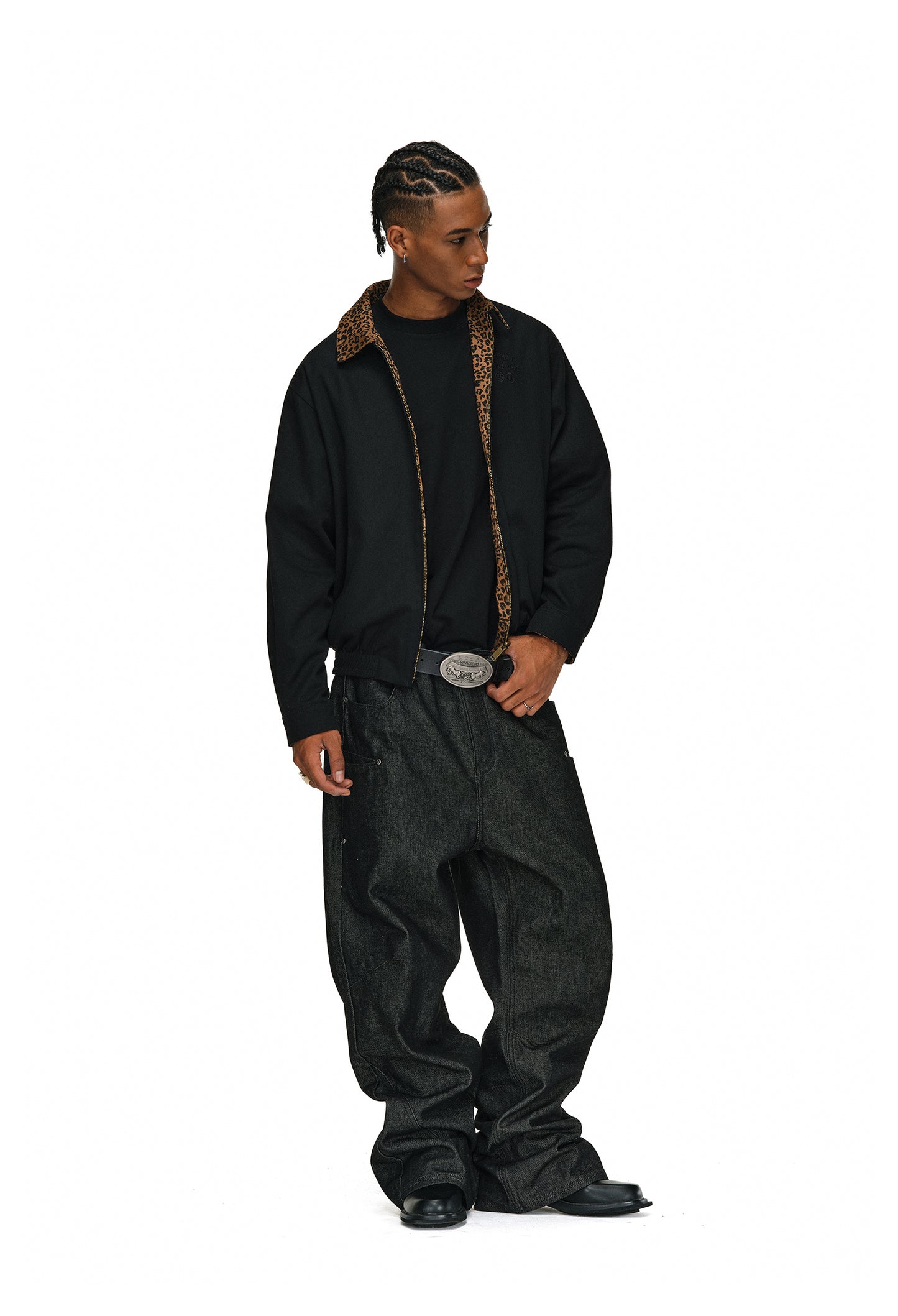 Reversible leopard print Detroit jacket