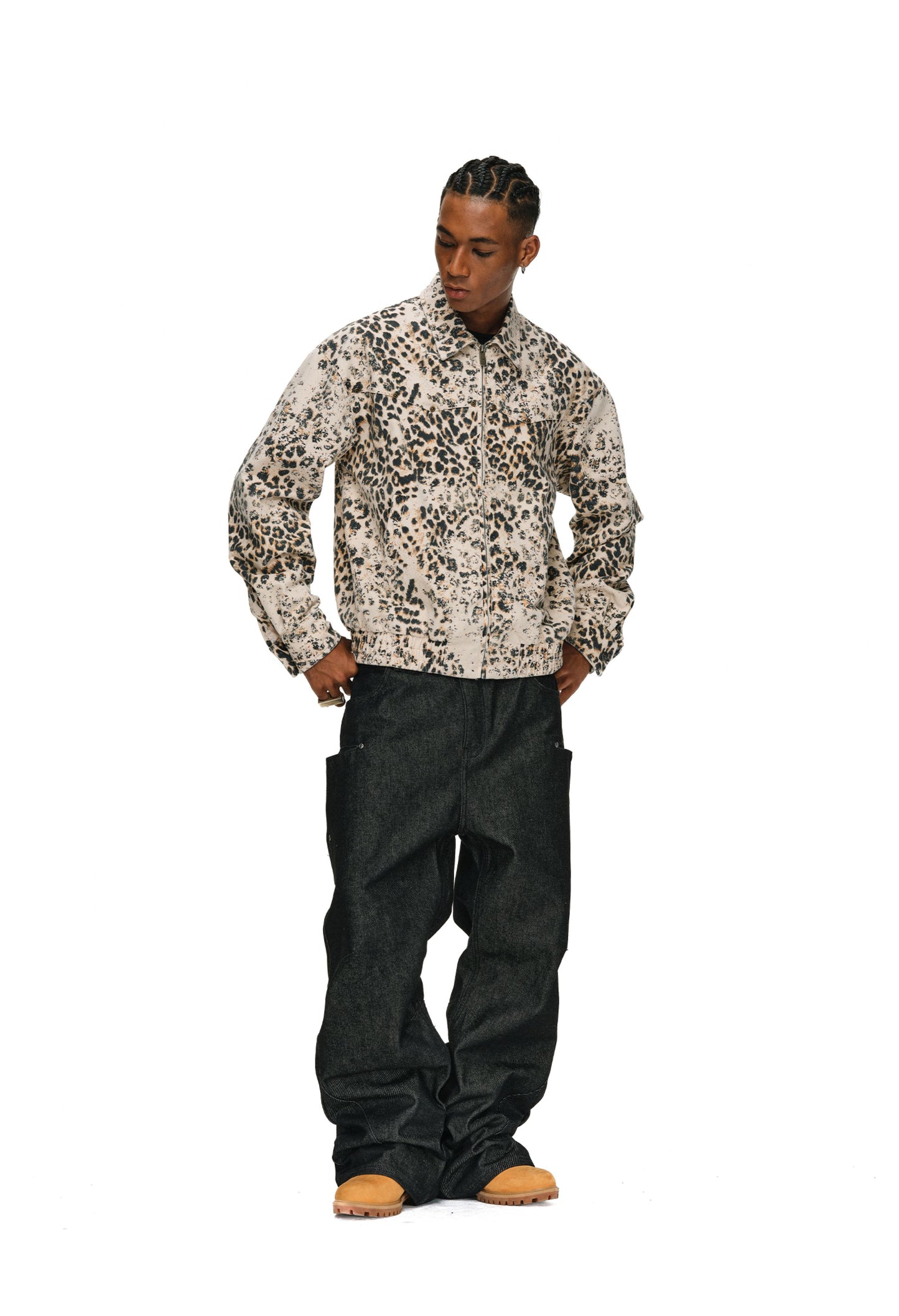 Retro Wash Leopard Print Jacket