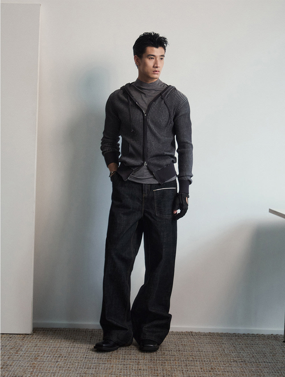 Single-Pocket Denim Pants