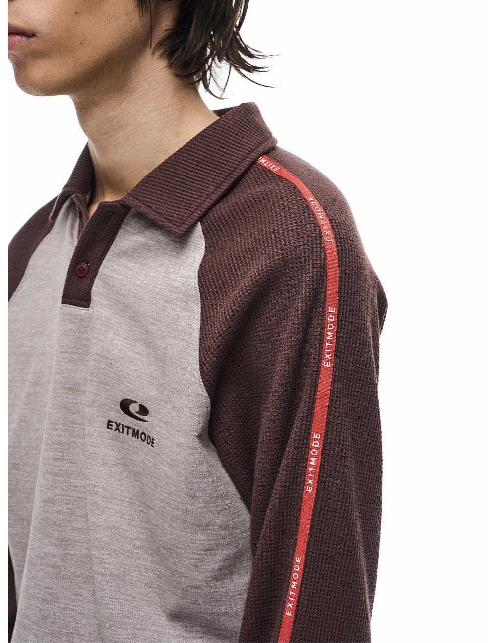 Raglan Waffle Polo Shirt