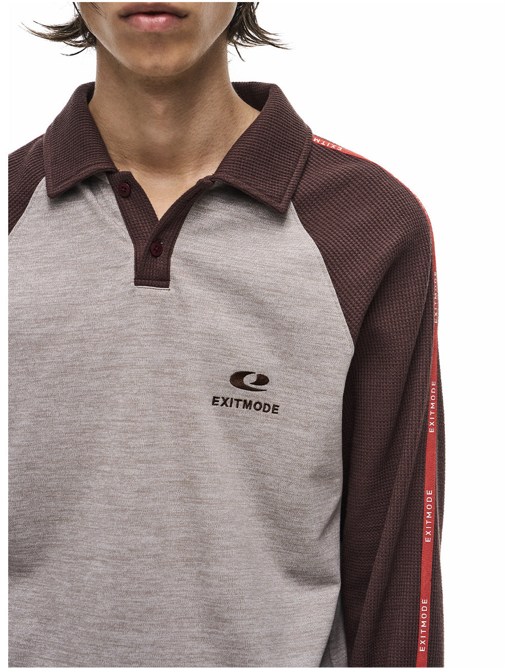 Raglan Waffle Polo Shirt