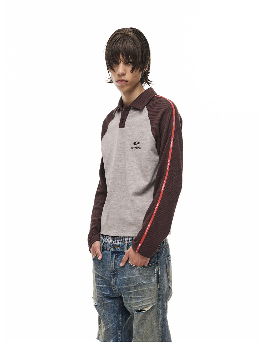 Raglan Waffle Polo Shirt