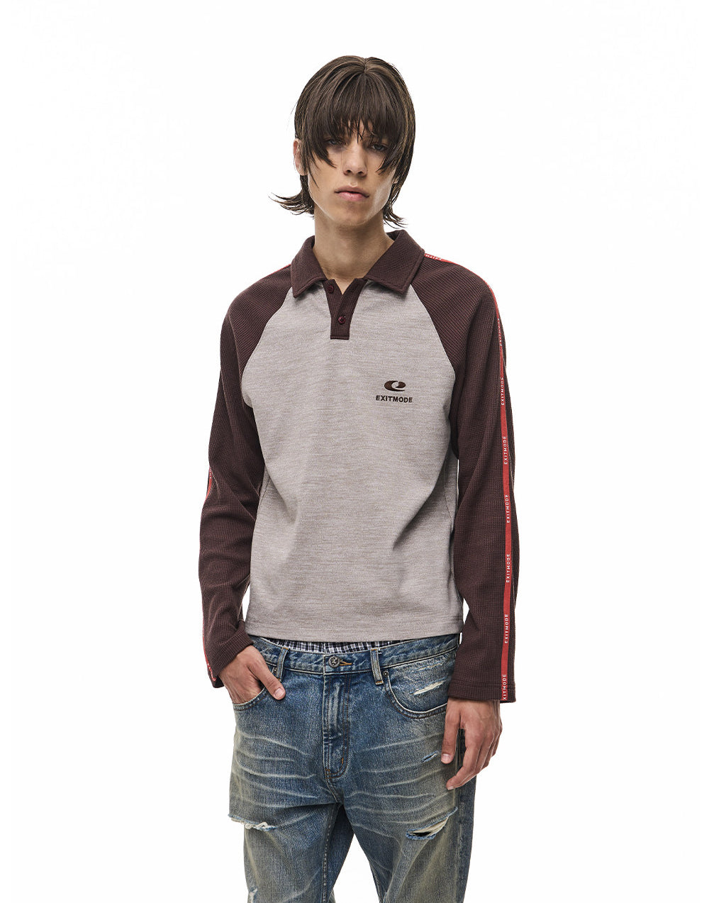 Raglan Waffle Polo Shirt