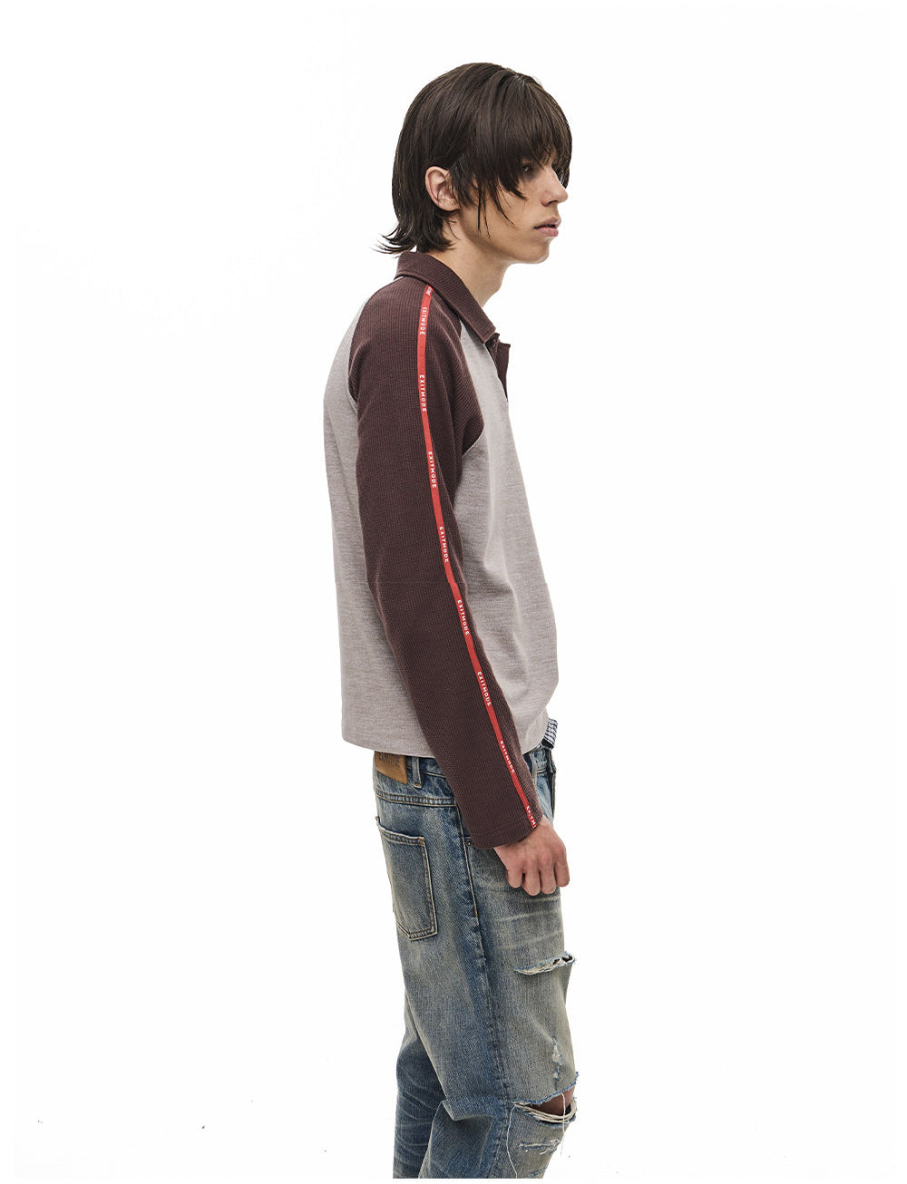 Raglan Waffle Polo Shirt